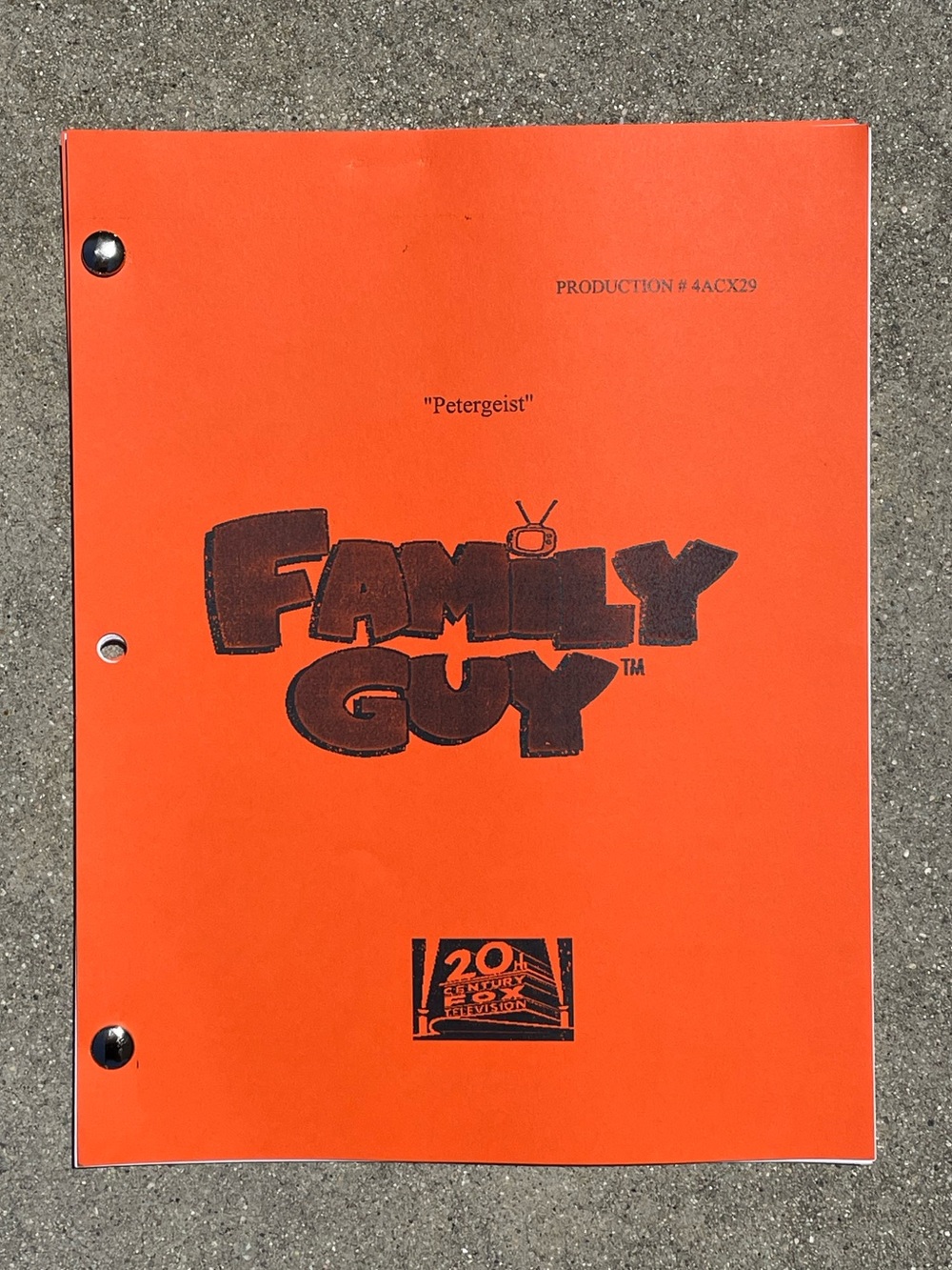 Family Guy 2005 Petergeist Production Used Table Draft Script Iconic Parody Ep! View 2